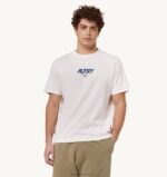 homens camiseta decote careca com logo icônico branca Autry 86XF105