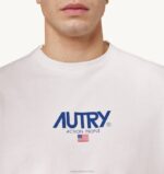 homens camiseta decote careca com logo icônico branca Autry 86XF105 - Image 3