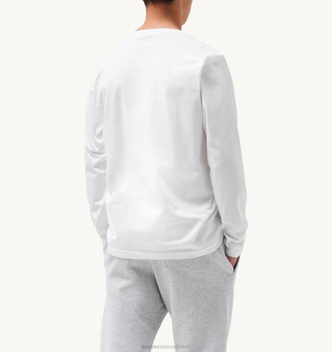 homens camiseta manga longa gola redonda com logo icônico branco Autry 86XF119 - Image 3