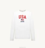 homens camiseta manga longa gola redonda com logo icônico branco Autry 86XF119 - Image 5