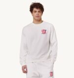 homens moletom com logo icônico decote careca branco Autry 86XF91