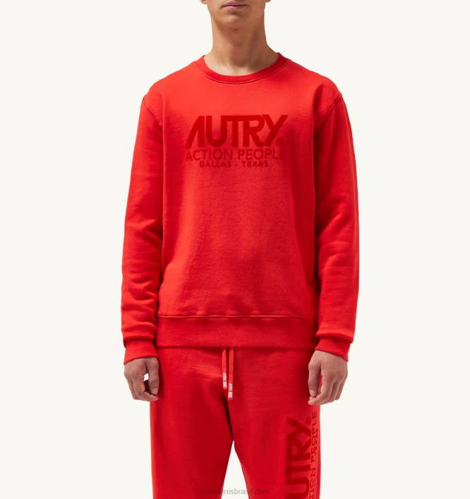 homens_moletom_iconico_com_decote_careca_vermelho_autry_86xf113.jpg homens moletom icônico com decote careca vermelho Autry 86XF113 - Image 1