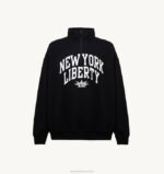 homens moletom preto com meio zíper e foto liberty Autry 86XF116 - Image 5