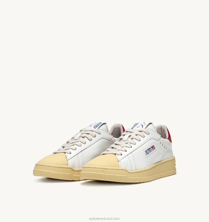 homens tênis baixo bob lutz em couro branco e vermelho Autry 86XF88 - Image 2
