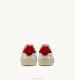 homens tênis baixo dallas em couro branco e vermelho Autry 86XF72 - Image 3