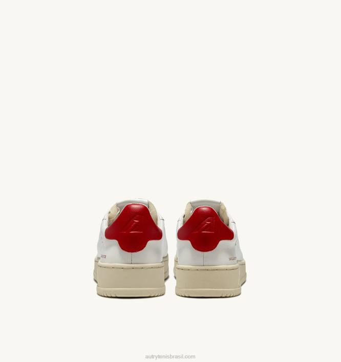 homens tênis baixo dallas em couro branco e vermelho Autry 86XF72 - Image 3