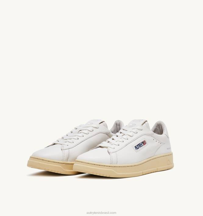 homens tênis baixo dallas em pele de cabra macia branca Autry 86XF73 - Image 2