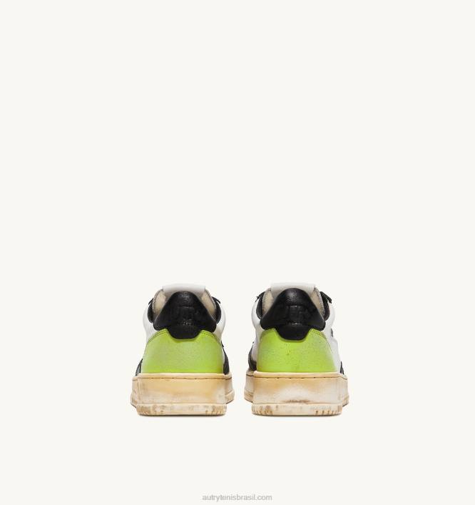 homens tênis baixo super vintage em couro branco preto e verde Autry 86XF31 - Image 3