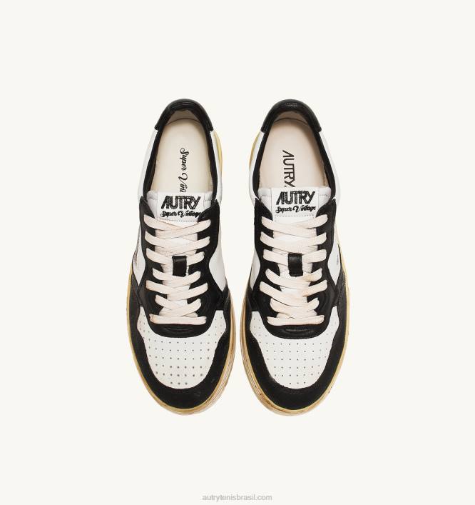 homens tênis baixo super vintage em couro branco preto e verde Autry 86XF31 - Image 5