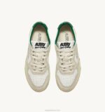 homens tênis cano baixo super vintage em couro branco marfim e verde Autry 86XF64 - Image 5