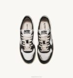 homens tênis cano baixo super vintage em couro branco preto e prata Autry 86XF29 - Image 5