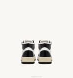 homens tênis mid medalist bicolor em couro branco e preto Autry 86XF26 - Image 3