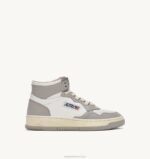 homens tênis mid medalist bicolor em couro branco e tom vapor Autry 86XF27