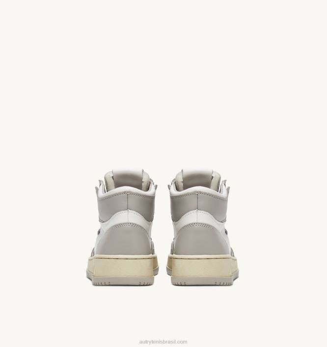homens tênis mid medalist bicolor em couro branco e tom vapor Autry 86XF27 - Image 3