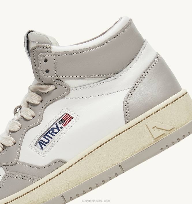 homens tênis mid medalist bicolor em couro branco e tom vapor Autry 86XF27 - Image 6