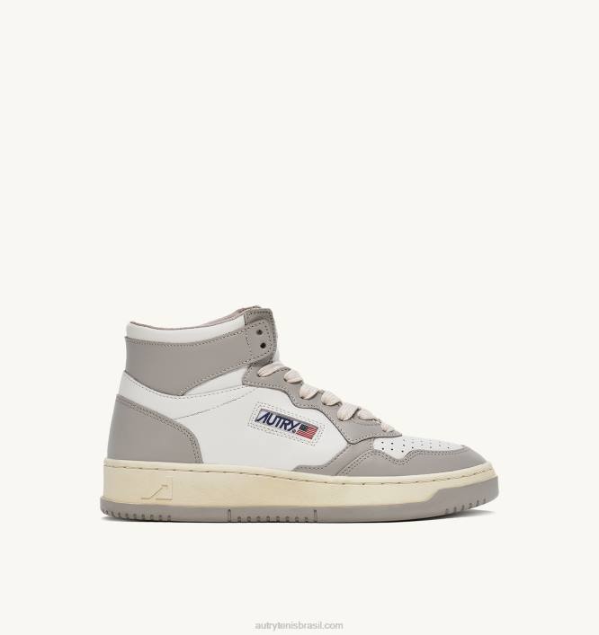 homens tênis mid medalist bicolor em couro branco e tom vapor Autry 86XF27 - Image 1