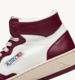 homens tênis mid medalist em couro branco bordô Autry 86XF25 - Image 6