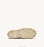 homens tênis mid super vintage em couro efeito amarelado branco Autry 86XF67 - Image 4