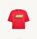 mulheres camiseta vermelha com logo aeróbico Autry 86XF282 - Image 4