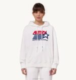 mulheres moletom com capuz branco com logo icônico Autry 86XF278