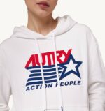 mulheres moletom com capuz branco com logo icônico Autry 86XF278 - Image 3