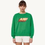 mulheres moletom decote careca com logo aeróbico verde Autry 86XF293