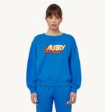 mulheres moletom gola redonda com logo aeróbico bluette Autry 86XF277