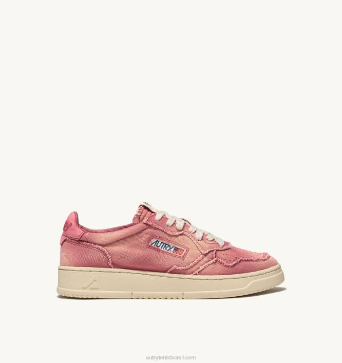 mulheres tênis baixo medalhista em jeans rosa coral Autry 86XF243 - Image 1