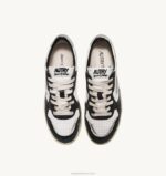 mulheres tênis cano baixo super vintage em couro branco preto e prata Autry 86XF201 - Image 5