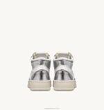mulheres tênis mid medalist bicolor em couro branco e prata Autry 86XF238 - Image 3